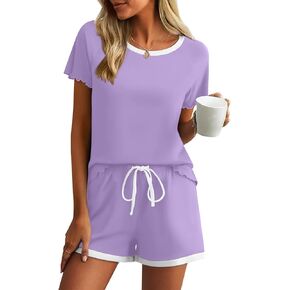 Ekouaer Womens Pajama مجموعات أعلى وسروال PJS Sleeve Sleevewear 2 قطعة صالة SOW