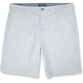 Nautica Men's Classic Fit Flat Front Stretch Chino 8.5 "شورت سطح السفينة ، (40W ، مقلع رمادي)