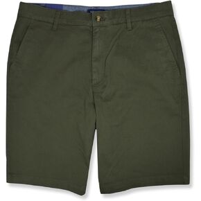 Nautica Men's Classic Fit Flat Front Stretch Solid Chino 10" Deck Shorts,