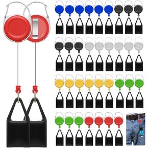 36-Piece Assorted Colour Retractable Leash Clip Keychain with Classic Lighter Cover and Single Clip for Convenience - White, Black, Red, Blue, Yellow, Green