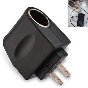 Downhill AC to DC Converter, Cigarette Lighter Adapter to Wall Plug, 220V to 12V Converter, Car Device Wall Plug Adapter, Universal for Most Cars (Black)