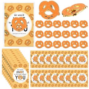40 Sets Cna Week Appreciation Gifts Inspirational Pretzel Lapel Pins Thank You for All You Do Cards with Bags for Nurse Teacher Coworker Staff Employee Team