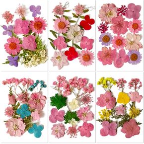 72pcs Pink Dried Pressed Flowers for Resin Molds Real Dried Flowers for Crafts 100% Natural Dried Florals Greenery for Candle Making Cake Making Soap Making Supplies Nails Fall Flowers