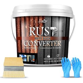Rust Converter for Metal - Black Metal Primer and Rust Remover, Reformer ＆ Encapsulator, Long-Lasting Anti-Rust Effect, Inhibitor Paint for Cars and Various Surfaces - 64 fl. oz