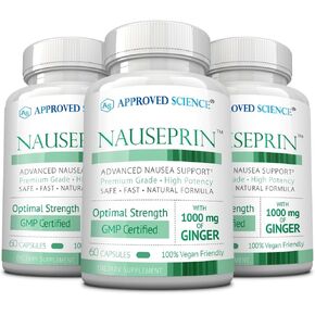 Approved Science Nauseprin - Ginger, Bioactive Vitamin B6-60 Capsules - Vegan
