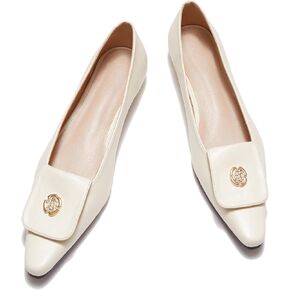 Ballet Flats for Women;Pointed Toe Leather Flats Shoes;Slip on Dressy Office Party Shoes.