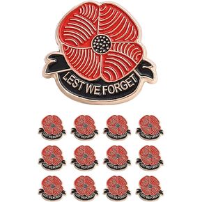 DISCAO 12/25/50/100 pieces Poppy Flower Brooch Lapel Pin Memorial Day Lest We Forget enamel Poppy Pins bulk
