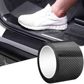 Car Door Edge Guards Door Sill Protector 5D Carbon Fiber Car Wrap Film Vinyl Automotive Wrap Film Car Door Sill Protection Film Anti-Collision Fits for Most Car (2In x 33Ft, Black)