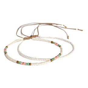 Beaded Anklet Set for Women and Teen Girls, Adjustable and Waterproof, Boho Bohemian Hippie Colorful Beach Summer Anklets by Tribes