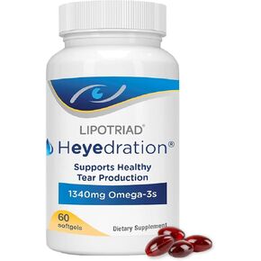 Heyedration Eye Vitamin - 1340mg Omega 3 Supplement - 60 Softgels 30-Day Supply