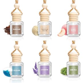 AROIC Car Air Freshener for Women, 6 Pack Air Freshener Diffuser, Hanging Drift Air Fragrance Essential Oil Diffuser, Long Lasting Fragrance Fresheners Scents Accessories Cute Car Interior Unisex