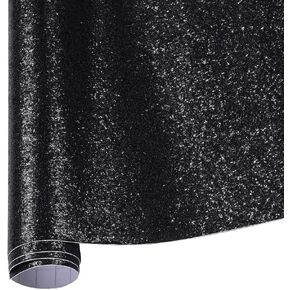 XhuangTech Black Special Textures Vinyl Wrap Film PVC Easy Installation Suitable for Most Car Models and Motorcycles (Large Particle Sparkle, 59.84" x 11.81" (152 x 30cm))