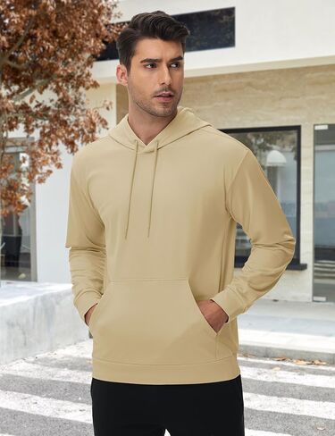 TACVASEN Mens Hoodies Fleece Lined Pullover Athletic Water-resistant Casual Workout Midweight Sweatshirts Kangaroo Pockets in Saudi Arabia