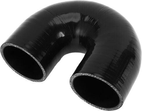 X AutoHaux 1 PCS 63mm/2.48 "ID 90mm/3.54" طول 180 درجة سوداء خرطوم سليكون خرطوم سودان عالمي in Saudi Arabia