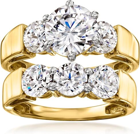 Ross-Simons 4.00 ct. t.w. CZ Jewelry Set: 2 Rings in 18kt Gold Over Sterling in Saudi Arabia