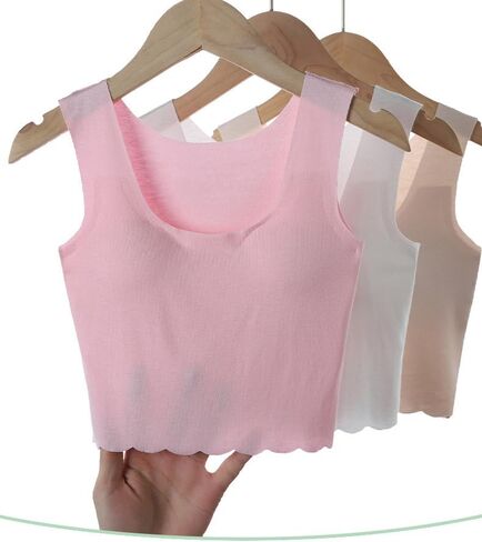 Girls Crop Cami Training Bras with Padded Sleeveless Teens Tank Tops Vests in Saudi Arabia