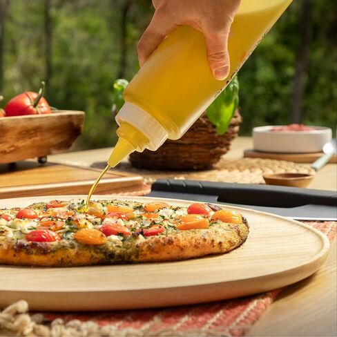 Blackstone 5071 Premium Leak-Free 32 oz Large Set of 2 Durable Clear Food Dispenser Squeeze Squirt Bottle Griddle Accessory with Cap for Sauces, Oil, Condiments,Salad Dressings, Water in Saudi Arabia