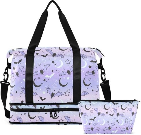 Travel Duffel Tote Bag Bat Starry Sky Sports Duffel Bag with Wet Pocket Weekender Overnight Bag for Women Men Gym Bag, Carry On Bag Hospital Bag for Labor and Delivery in Kuwait