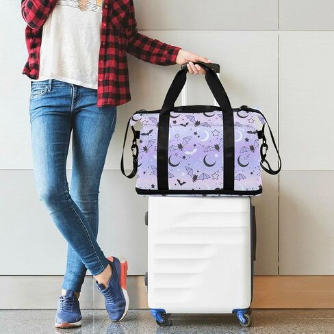 Travel Duffel Tote Bag Bat Starry Sky Sports Duffel Bag with Wet Pocket Weekender Overnight Bag for Women Men Gym Bag, Carry On Bag Hospital Bag for Labor and Delivery in Kuwait