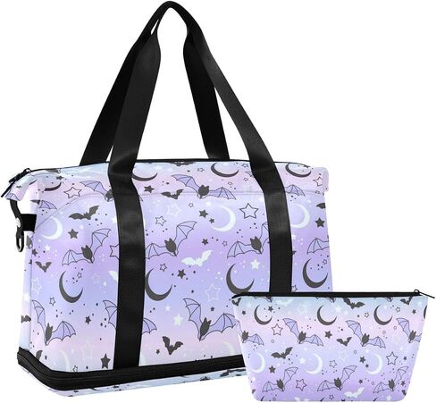 Travel Duffel Tote Bag Bat Starry Sky Sports Duffel Bag with Wet Pocket Weekender Overnight Bag for Women Men Gym Bag, Carry On Bag Hospital Bag for Labor and Delivery in Kuwait