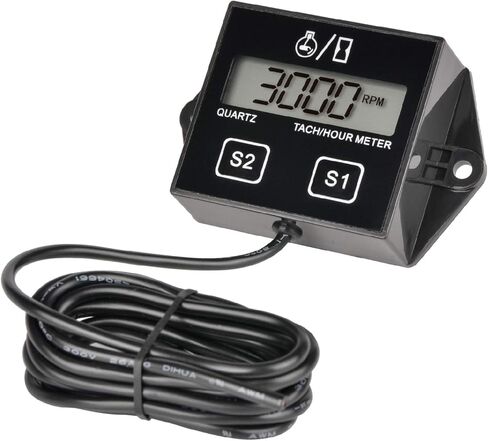 Runleader Digital Hour Meter Tachometer, Maintenance Reminder, Battery Replaceable, Automatically Shutdown, Use for ZTR Lawn Mower Tractor Generator Marine Snowmobile. in Saudi Arabia