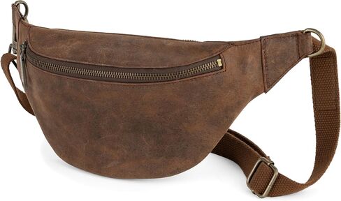 Berliner Bags Vintage Genuine Leather Fanny Pack Kai, Belt Bag, Crossbody Sling Bag for Men and Women - Brown in Saudi Arabia