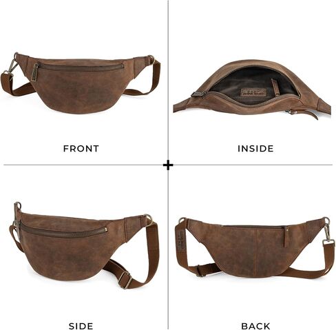 Berliner Bags Vintage Genuine Leather Fanny Pack Kai, Belt Bag, Crossbody Sling Bag for Men and Women - Brown in Saudi Arabia