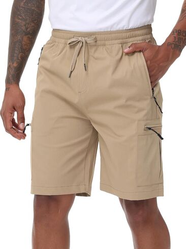 Satankud Men's Cargo Hiking Shorts 9" Lightweight Golf Shorts for Casual Work Travel Outdoor 5 Zipper Pockets in Kuwait