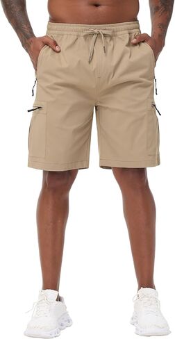 Satankud Men's Cargo Hiking Shorts 9" Lightweight Golf Shorts for Casual Work Travel Outdoor 5 Zipper Pockets in Kuwait