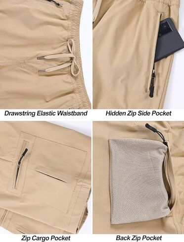Satankud Men's Cargo Hiking Shorts 9" Lightweight Golf Shorts for Casual Work Travel Outdoor 5 Zipper Pockets in Kuwait