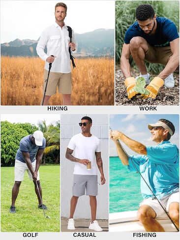 Satankud Men's Cargo Hiking Shorts 9" Lightweight Golf Shorts for Casual Work Travel Outdoor 5 Zipper Pockets in Kuwait