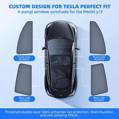 Tesla Model Y/3 Sunshade - Magnetic Side Window Shade, Baby Car Window Privacy Shade, Removable Curtains for Tesla Model Y/3 2024 in Saudi Arabia