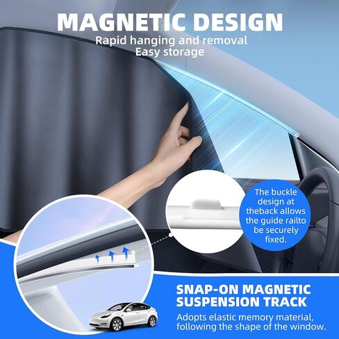 Tesla Model Y/3 Sunshade - Magnetic Side Window Shade, Baby Car Window Privacy Shade, Removable Curtains for Tesla Model Y/3 2024 in Saudi Arabia