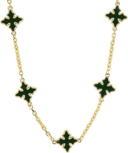 ICE STAR Men’s Chrome-Inspired Multi-Cross Necklace & Bracelet Set – 2-Piece Jewelry with Double-Sided Charms, Stylish Gift for Him in Kuwait