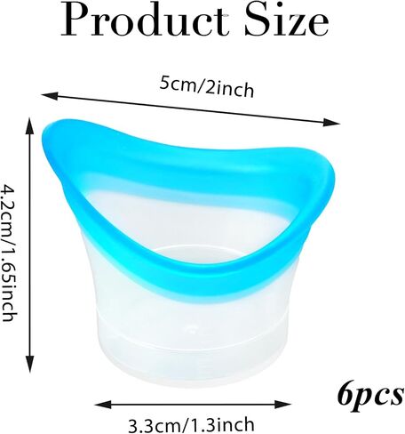6pcs Eye Wash Cup Silicone Eyes Wash Cup Bath Kit Portable Eye Rinse Care Cleaning Cups Tool Reusable Cleansing Washer Set for Quick Eyes Cleaner Help Discomfort Dusts Make up in Saudi Arabia