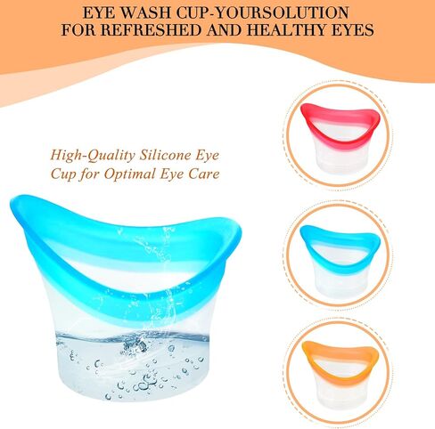6pcs Eye Wash Cup Silicone Eyes Wash Cup Bath Kit Portable Eye Rinse Care Cleaning Cups Tool Reusable Cleansing Washer Set for Quick Eyes Cleaner Help Discomfort Dusts Make up in Saudi Arabia