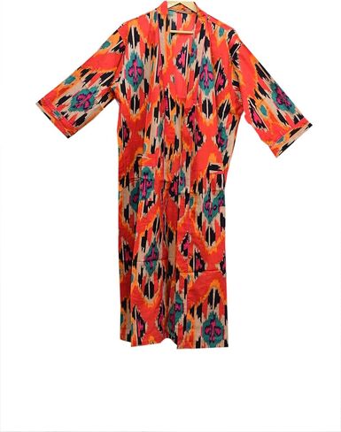 Indian Hand block print Cotton Bath Robe,Swim Wear,Nighrwere Dressing Gown,Hand block print Cotton Kimono bikini cover up in Kuwait