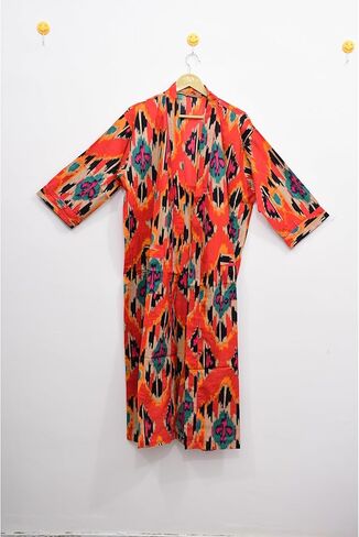 Indian Hand block print Cotton Bath Robe,Swim Wear,Nighrwere Dressing Gown,Hand block print Cotton Kimono bikini cover up in Kuwait