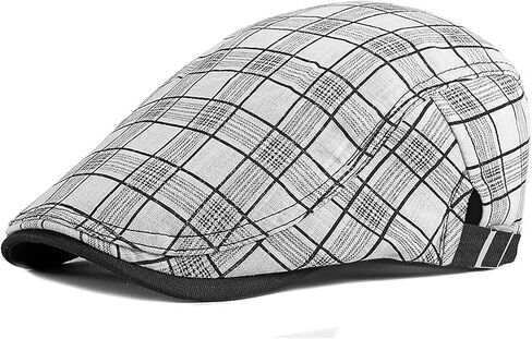 Yameize Retro Men Beret Flat Cap - Newsboy Hat Baker Boy's Ivy Flat Flat Cap Trendy Cabbie Beret Hat Peaky Cotton in Kuwait