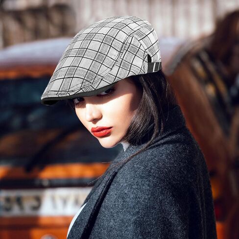 Yameize Retro Men Beret Flat Cap - Newsboy Hat Baker Boy's Ivy Flat Flat Cap Trendy Cabbie Beret Hat Peaky Cotton in Kuwait