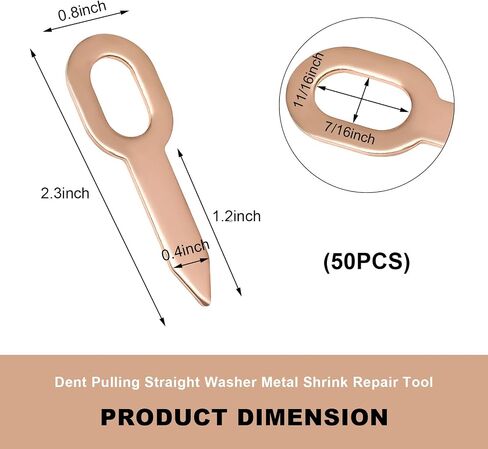 50PCS Dent Puller Rings, Copper Coated Iron Car Body Dent Pulling Straight Washer, Automotive OT Pulling Washers Metal Shrink Repair Tool Set for Panel Spot Welder Soldering in Saudi Arabia