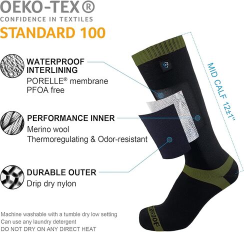 DexShell Cold Weather Waterproof Merino Wool Cushioned Inner 3-Layer Laminated Breathable Trekking Socks Unisex in Kuwait