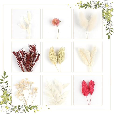12PCS Mini Dried Flower Bouquet Dried Wildflowers Dried Flowers Mini Dried Flower with Stem for DIY Photo Props Vase Wedding Decoration in Kuwait