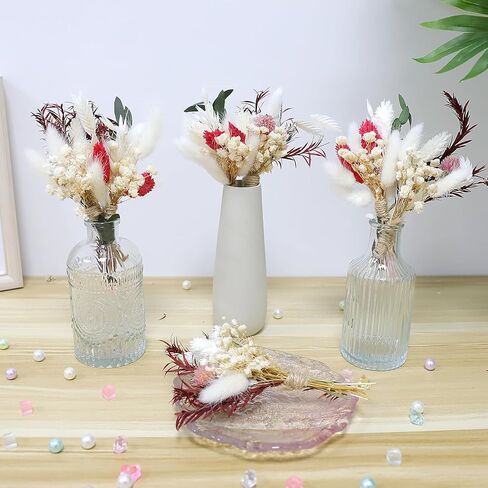 12PCS Mini Dried Flower Bouquet Dried Wildflowers Dried Flowers Mini Dried Flower with Stem for DIY Photo Props Vase Wedding Decoration in Kuwait