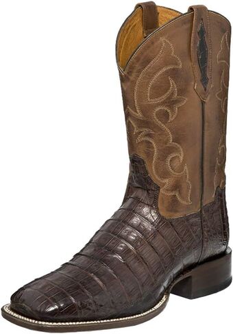Tony Lama Men's Burnished Caiman Belly Western Boot Broad Square Toe in Saudi Arabia