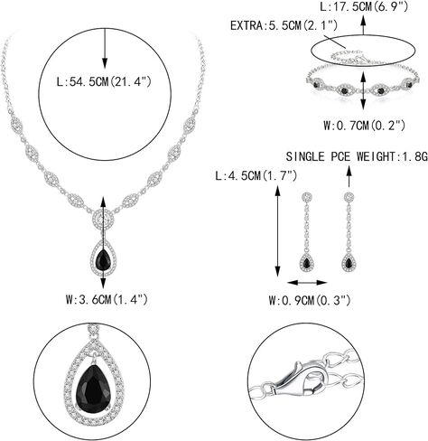 المجوهرات الزفاف الإيمان من أي وقت مضى مجموعة للنساء ، دمعة مذهلة Zirconia Zirconia birthstone قلادة أقراط مجموعة هدية ليوم الأم/عيد الميلاد/عيد الميلاد/عيد الميلاد in Saudi Arabia
