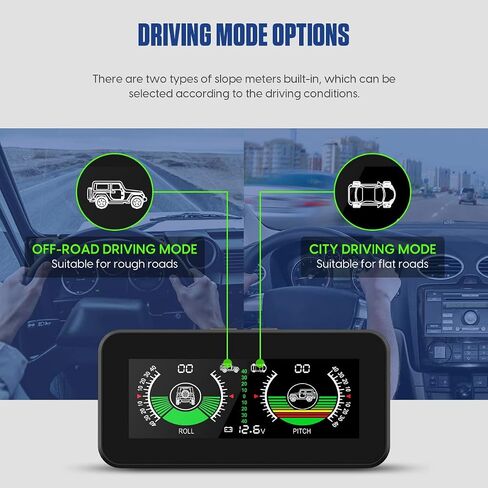 MR CARTOOL M60 Car Inclinometer Digital GPS HUD Angle الملعب عداد سرعة MPH مع بوصلة للسيارات الدفع الرباعي الطرق الوعرة in Kuwait