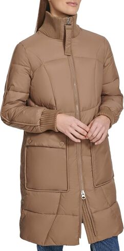 Andrew Marc Women's Quilted Rib Knit Collar Puffer in Saudi Arabia