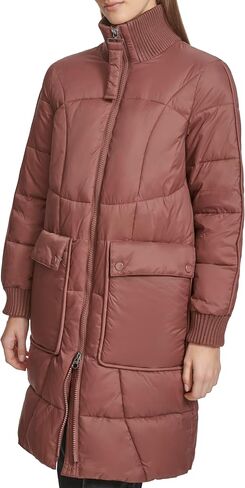 Andrew Marc Women's Quilted Rib Knit Collar Puffer in Saudi Arabia