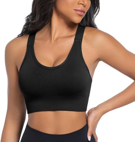 Sports Bras for Women 3 Pack,High Support Racerback Sports Bra Adjustable Straps,High Impact Padded Workout Bras in Saudi Arabia